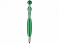 Ручка-стилус шариковая «Naples», зеленый/серебристый, АБС пластик