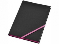 Блокнот А5 «Travers», черный/неоново-розовый, картон