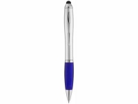 Ручка-стилус шариковая «Nash», серебристый/синий, АБС пластик