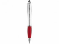 Ручка-стилус шариковая «Nash», серебристый/красный, АБС пластик