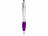 Ручка-стилус шариковая «Nash», серебристый/фиолетовый, АБС пластик