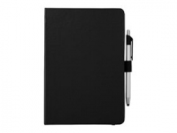 Блокнот A5 «Crown» с шариковой ручкой-стилусом, черный, серебристый, блокнот- бумага, ручка- пластик