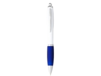 Ручка пластиковая шариковая «Nash», белый/ярко-синий/серебристый, АБС пластик