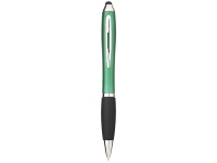 Ручка-стилус шариковая «Nash», зеленый/черный/серебристый, АБС пластик