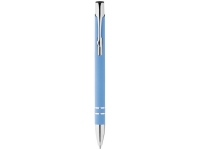 Ручка металлическая шариковая «Cork», голубой/серебристый, алюминий с резиновым покрытием