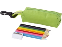 Набор цветных карандашей, разноцветный, зеленый, дерево, пластик, полиэстер
