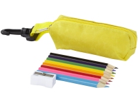 Набор цветных карандашей, разноцветный, желтый, дерево, пластик, полиэстер