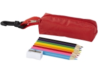 Набор цветных карандашей, разноцветный, красный, дерево, пластик, полиэстер
