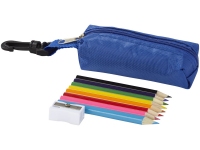 Набор цветных карандашей, разноцветный, синий, дерево, пластик, полиэстер