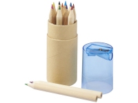 Набор карандашей, голубой/натуральный, дерево, картон, пластик