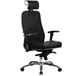 Эргономическое офисное кресло Metta SAMURAI SL-3.03 Black Plus (Цвет обивки:Черный плюс, Цвет каркаса:Серебро)