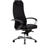 Эргономическое офисное кресло Metta SAMURAI SL-1.03 Black Plus (Цвет обивки:Черный плюс, Цвет каркаса:Серебро)