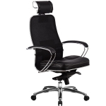 Эргономическое офисное кресло Metta SAMURAI SL-2.03 Black Plus (Цвет обивки:Черный плюс, Цвет каркаса:Серебро)