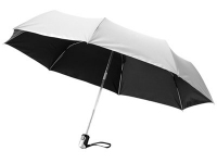Зонт складной «Alex», серебристый/черный, полиэстер/металл/пластик