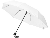 Зонт складной «Wali», белый, полиэстер/металл/стекловолокно/прорезиненный пластик