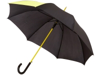 Зонт-трость «Lucy», черный/неоново-зеленый, полиэстер, металл, ЭВА