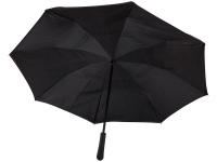 Зонт-трость «Lima» с обратным сложением, черный, полиэстер, металл, пластик
