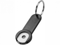 Брелок-держатель для монет «Shoppy», черный/серебристый, пластик