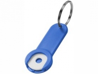 Брелок-держатель для монет «Shoppy», ярко-синий/серебристый, пластик