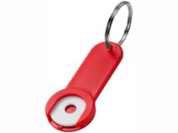 Брелок-держатель для монет «Shoppy», красный/серебристый, пластик