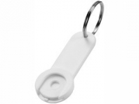 Брелок-держатель для монет «Shoppy», белый/серебристый, пластик