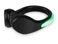 Светодиодный клип для обуви «Usain», черный/светло-зеленый, АБС пластик