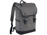Рюкзак «Hudson» для ноутбука 15,6", серый/черный, мешковина 542 г/м2, хлопок, искусственная кожа