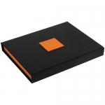 Коробка под набор Plus, черная с оранжевым, 17х21,5х3 см