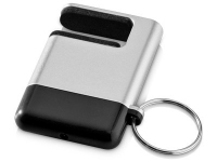 Подставка-брелок для мобильного телефона «GoGo», серебристый/черный, пластик