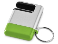 Подставка-брелок для мобильного телефона «GoGo», серебристый/зеленый, пластик