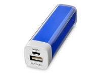 Портативное зарядное устройство «Flash», 2200 mAh, ярко-синий/белый, пластик