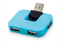 USB Hub «Gaia» на 4 порта, синий, ударопрочный полистирол
