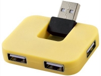 USB Hub «Gaia» на 4 порта, желтый, ударопрочный полистирол