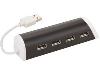 USB Hub на 4 порта с подставкой для телефона, черный/белый, алюминий