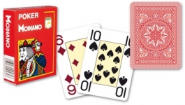 Карты для покера "Modiano Poker" 100% пластик, Италия, красная рубашка