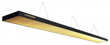 Лампа плоская люминесцентная «Longoni Compact» (черная, золотистый отражатель, 320х31х6см)
