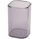 Подставка-стакан Стамм "Визит", пластик, квадратный, тонированный серый