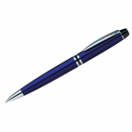 Ручка шариковая Berlingo "Silk Prestige" синяя, 0,7мм, корпус синий/хром, поворот., пластик. футляр