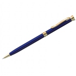 Ручка шариковая Berlingo "Golden Luxe" синяя, 0,7мм, корпус синий/золото, поворот., пластик. футляр