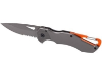 Нож «Deltaform» с карабином, серый/черный /оранжевый, нержавеющая сталь