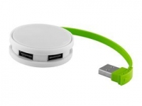 USB Hub «Round», белый/лайм, пластик