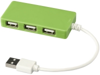 USB Hub на 4 порта «Brick», лайм, АБС пластик
