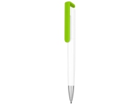 Ручка-подставка «Кипер», белый/зеленое яблоко/серебристый, пластик
