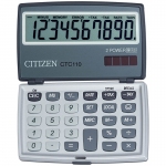 Калькулятор карманный Citizen CTC-110WB, 10 разрядный, двойное питание, 106*63*14, серебряный