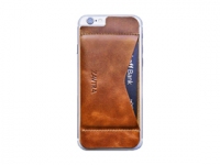 Кошелек-накладка на iPhone 6/6s, коричневый, натуральная кожа