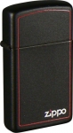 Зажигалка ZIPPO Slim® с покрытием Black Matte, латунь/сталь, чёрная, матовая, 30x10x55 мм