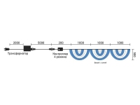 Радужная сеть 3x0,5м синий с эффектом бегущий огонь 24V прозр.пр ESR384-5W10-1WB