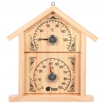 Термометр с гигрометром Банная станция "Домик" для бани и сауны, 23,6х22х2 см