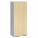 Шкаф для одежды двухдверный с горизонтальной штангой МФ Виско Импакт/Берёза-серый, 820*580*2030