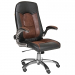 Кресло руководителя Chairman 439 PL, экокожа черная/микрофибра коричневая, механизм качания